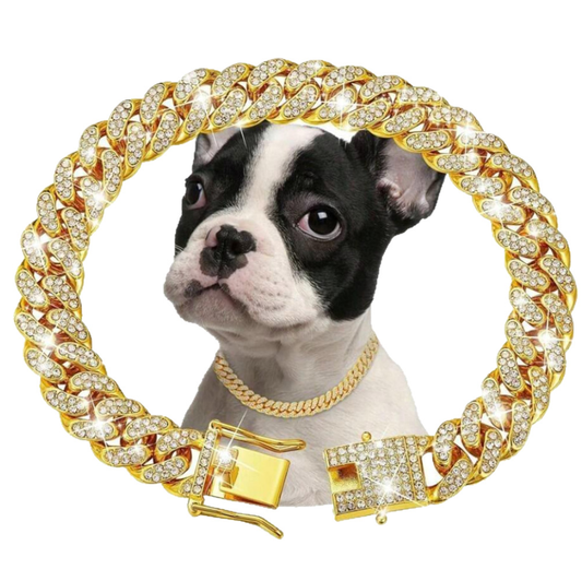 Bling Rhinestone Metal Pet Chain